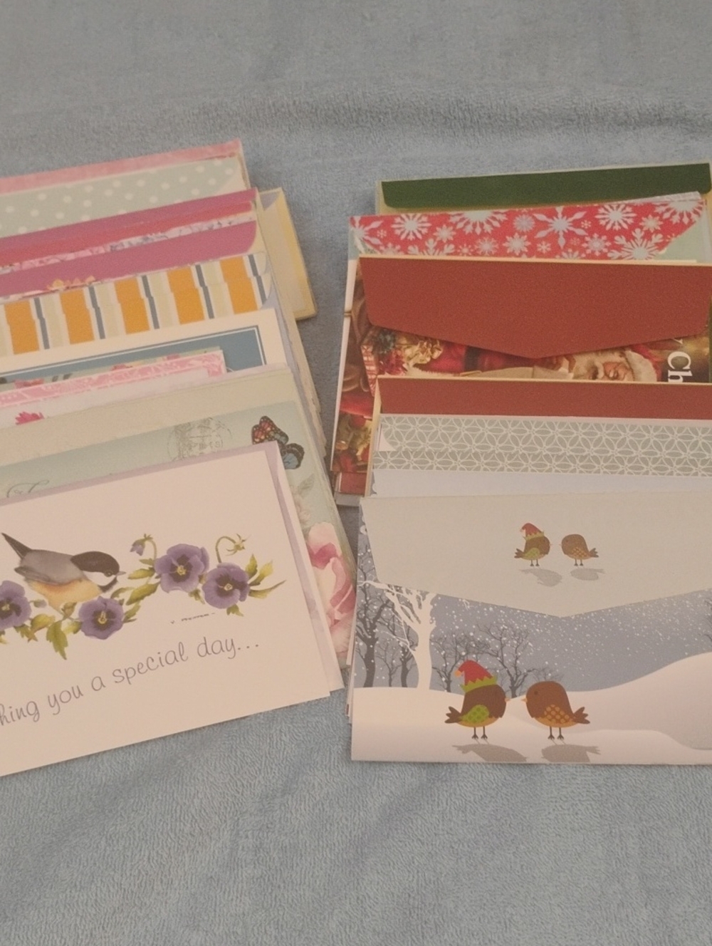 100 Birthday  & Holiday Cards & Ribbon!